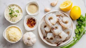 garlic parmesan baked shrimp ingridients