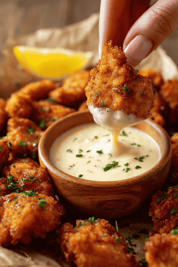 Crispy golden air fryer chicken thighs with smoky spice crust on a white plate