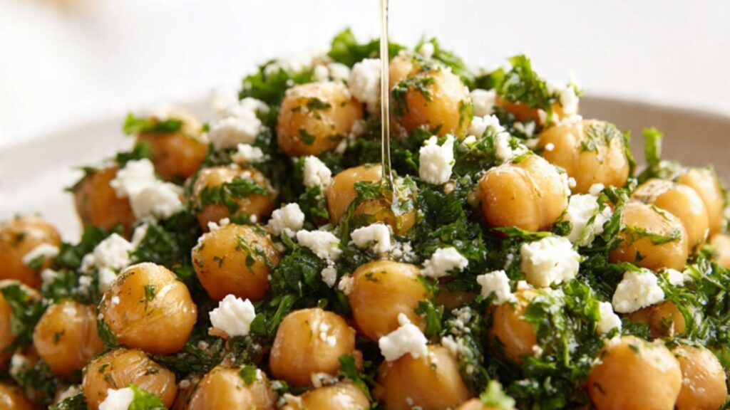 Serve and enjoy-Bold, Zesty Chimichurri Chickpeas with Feta