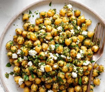 Bold, Zesty Chimichurri Chickpeas with Feta