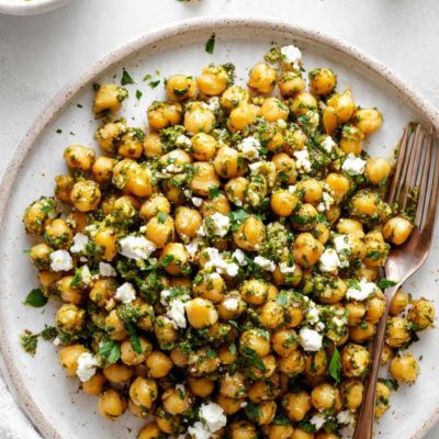 Bold, Zesty Chimichurri Chickpeas with Feta