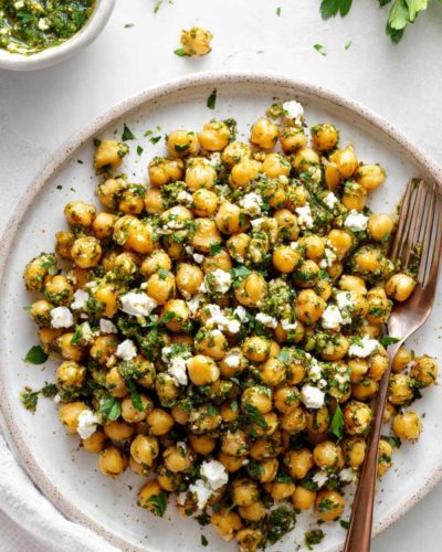 Bold, Zesty Chimichurri Chickpeas with Feta