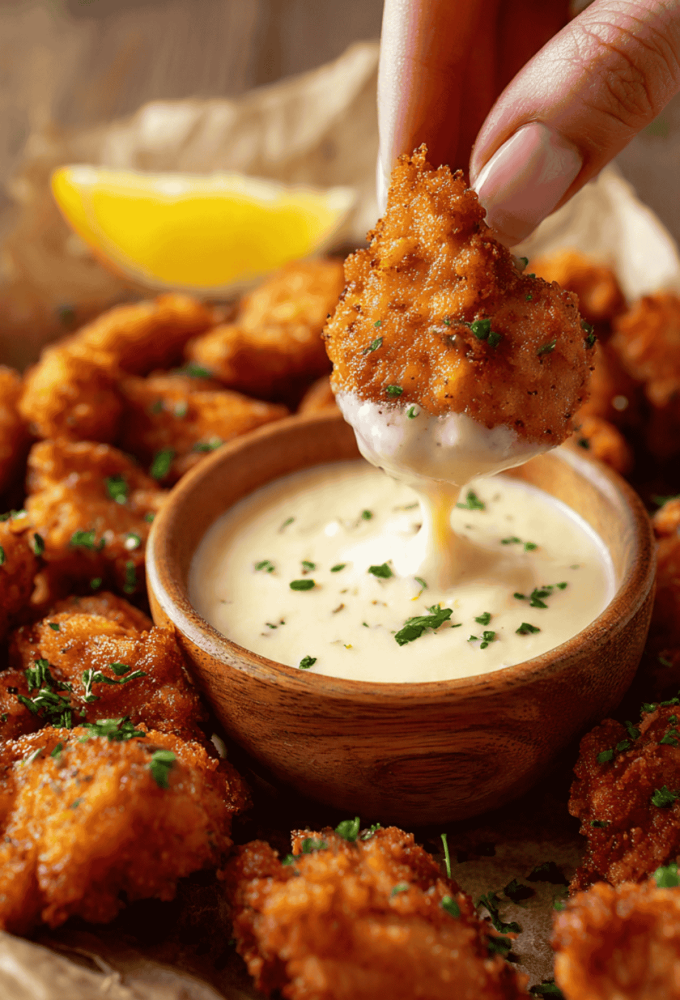 Crispy golden air fryer chicken thighs with smoky spice crust on a white plate