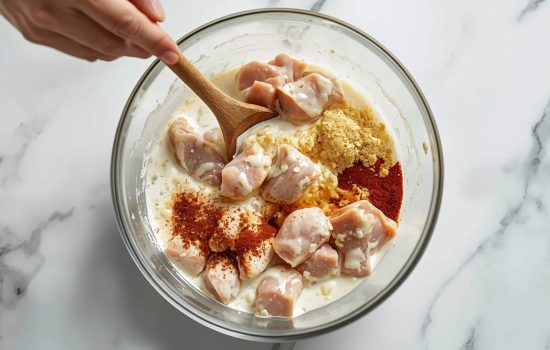 Marinate the Chicken: Chicken Shawarma with Garlic Sauce Recipe